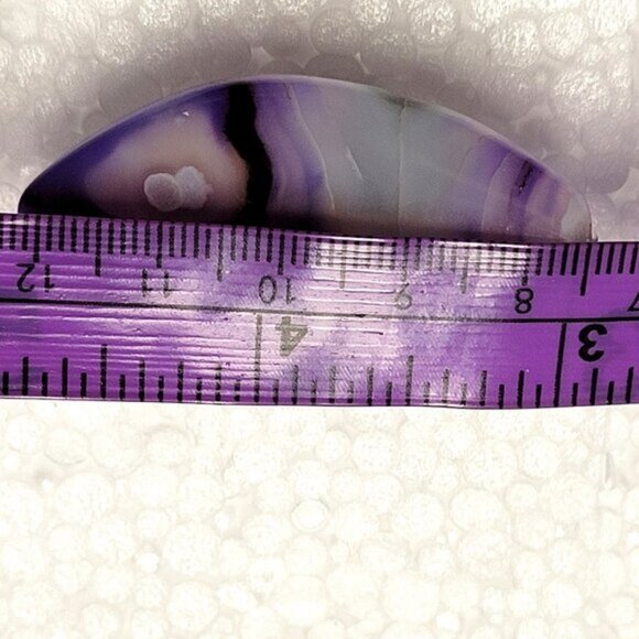 Marbled Purple Agate Ring Adjustable Band Handmade Semi Precious Ring - Picture 13 of 14